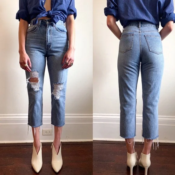 Twelve By Antwelfth Cropped Straight Leg Jeans Size 26 - Picture 1 of 8